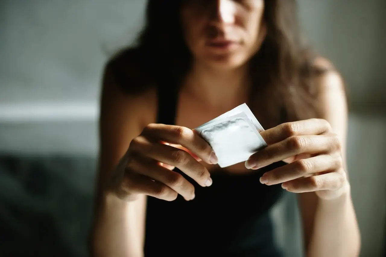 Woman holding medication